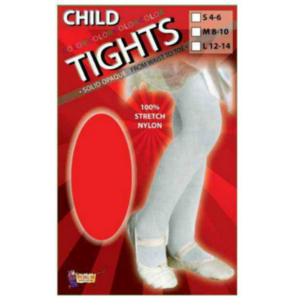 Size Medium/8-10 Red Opaque Girls Tights Forum Costumes Halloween Party